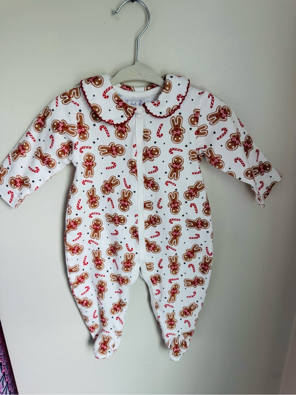 Rachel Riley Baby Girl Collared Gingerbread Footie Size 3M